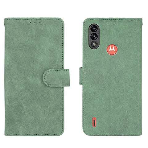 Handytasche Stand Schutzhülle Flip Leder Hülle L01Z für Motorola Moto E7 Power Grün