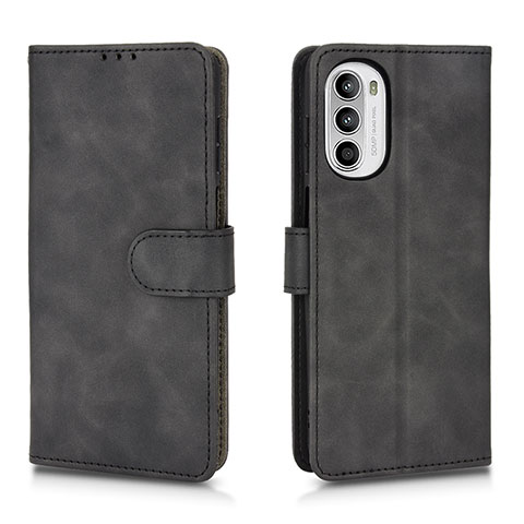 Handytasche Stand Schutzhülle Flip Leder Hülle L01Z für Motorola Moto Edge (2022) 5G Schwarz