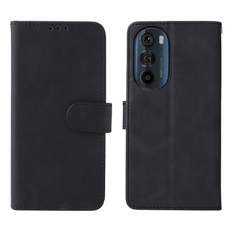 Handytasche Stand Schutzhülle Flip Leder Hülle L01Z für Motorola Moto Edge Plus (2022) 5G Schwarz