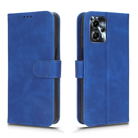 Handytasche Stand Schutzhülle Flip Leder Hülle L01Z für Motorola Moto G23 Blau