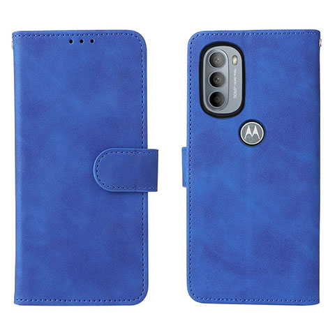 Handytasche Stand Schutzhülle Flip Leder Hülle L01Z für Motorola Moto G31 Blau