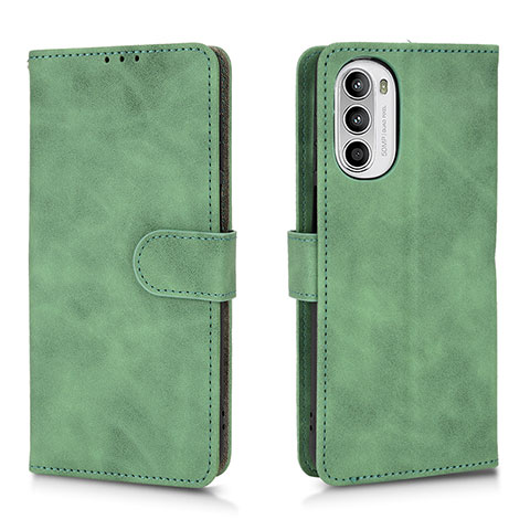 Handytasche Stand Schutzhülle Flip Leder Hülle L01Z für Motorola MOTO G52 Grün