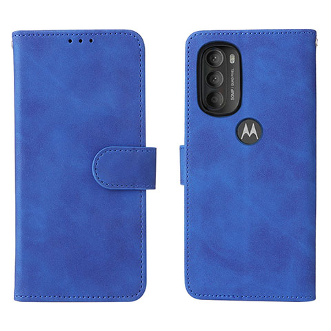 Handytasche Stand Schutzhülle Flip Leder Hülle L01Z für Motorola Moto G71 5G Blau