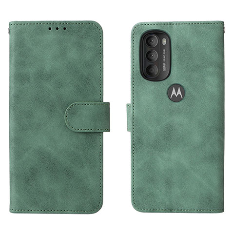 Handytasche Stand Schutzhülle Flip Leder Hülle L01Z für Motorola Moto G71 5G Grün