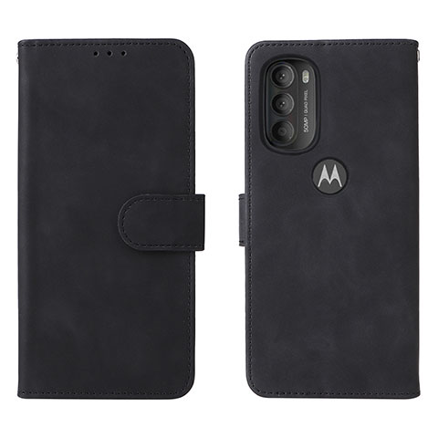 Handytasche Stand Schutzhülle Flip Leder Hülle L01Z für Motorola Moto G71 5G Schwarz