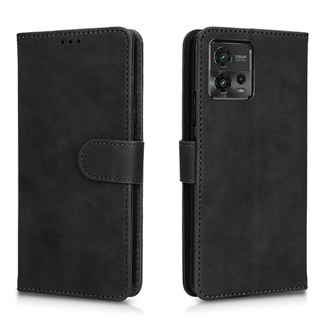 Handytasche Stand Schutzhülle Flip Leder Hülle L01Z für Motorola Moto G72 Schwarz