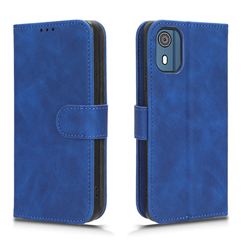 Handytasche Stand Schutzhülle Flip Leder Hülle L01Z für Nokia C02 Blau