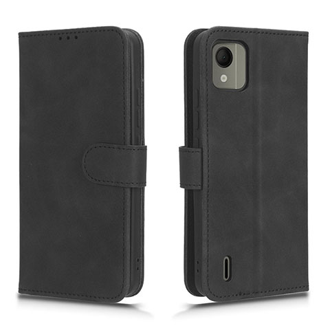 Handytasche Stand Schutzhülle Flip Leder Hülle L01Z für Nokia C110 Schwarz