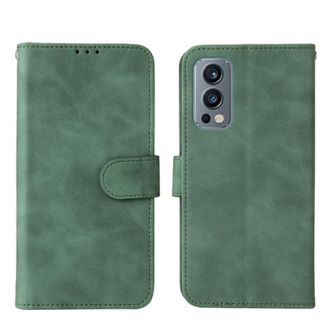 Handytasche Stand Schutzhülle Flip Leder Hülle L01Z für OnePlus Nord 2 5G Grün