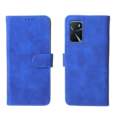 Handytasche Stand Schutzhülle Flip Leder Hülle L01Z für Oppo A16 Blau