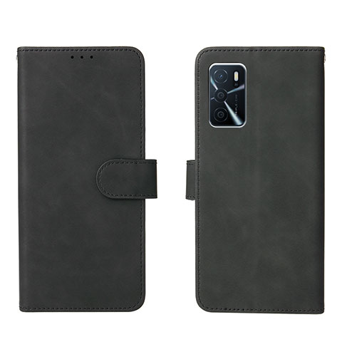 Handytasche Stand Schutzhülle Flip Leder Hülle L01Z für Oppo A54s Schwarz