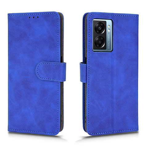 Handytasche Stand Schutzhülle Flip Leder Hülle L01Z für Oppo A56S 5G Blau