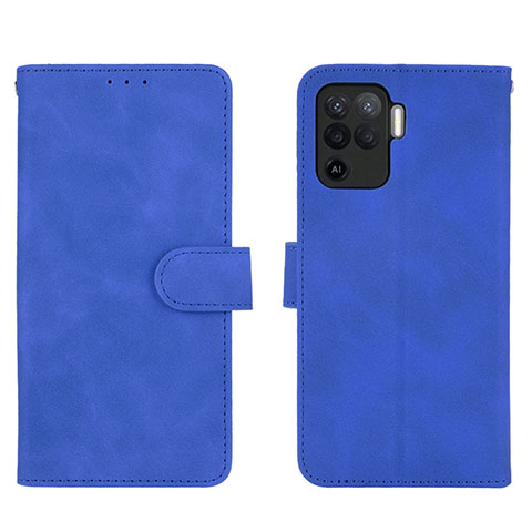 Handytasche Stand Schutzhülle Flip Leder Hülle L01Z für Oppo F19 Pro Blau