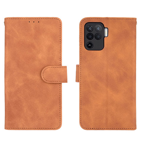 Handytasche Stand Schutzhülle Flip Leder Hülle L01Z für Oppo F19 Pro Braun