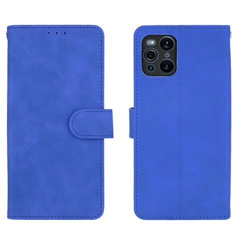 Handytasche Stand Schutzhülle Flip Leder Hülle L01Z für Oppo Find X3 5G Blau