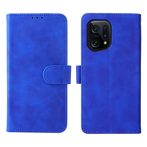 Handytasche Stand Schutzhülle Flip Leder Hülle L01Z für Oppo Find X5 5G Blau