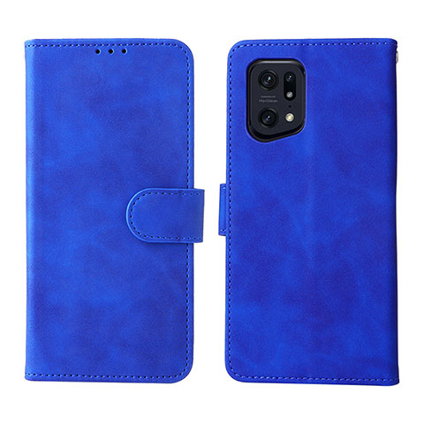 Handytasche Stand Schutzhülle Flip Leder Hülle L01Z für Oppo Find X5 Pro 5G Blau