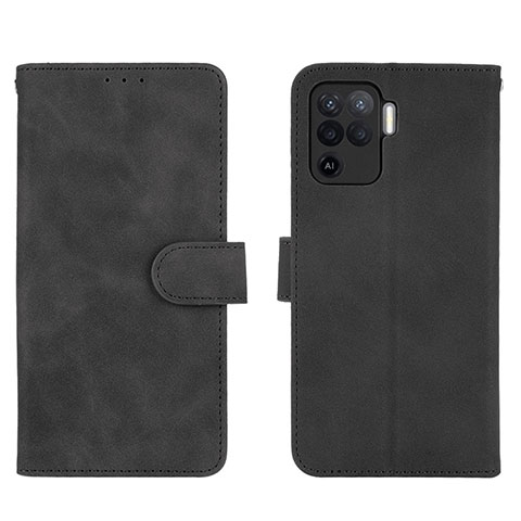 Handytasche Stand Schutzhülle Flip Leder Hülle L01Z für Oppo Reno5 Lite Schwarz