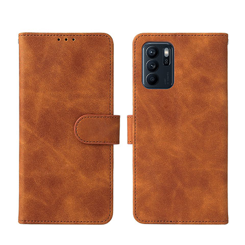 Handytasche Stand Schutzhülle Flip Leder Hülle L01Z für Oppo Reno6 Z 5G Braun