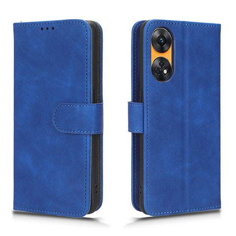 Handytasche Stand Schutzhülle Flip Leder Hülle L01Z für Oppo Reno8 T 4G Blau