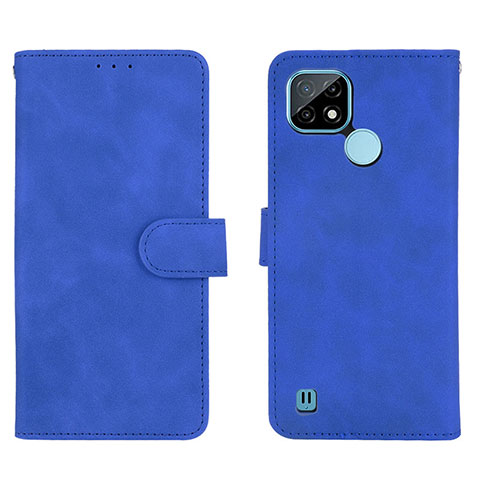 Handytasche Stand Schutzhülle Flip Leder Hülle L01Z für Realme C21 Blau