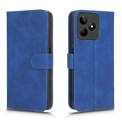 Handytasche Stand Schutzhülle Flip Leder Hülle L01Z für Realme C67 Blau