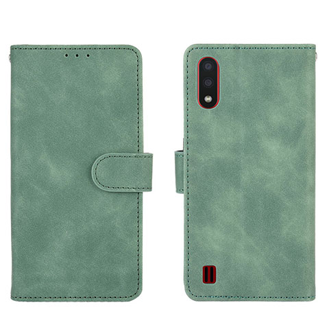 Handytasche Stand Schutzhülle Flip Leder Hülle L01Z für Samsung Galaxy A01 SM-A015 Grün