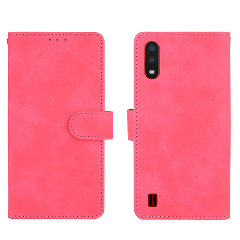 Handytasche Stand Schutzhülle Flip Leder Hülle L01Z für Samsung Galaxy A01 SM-A015 Pink