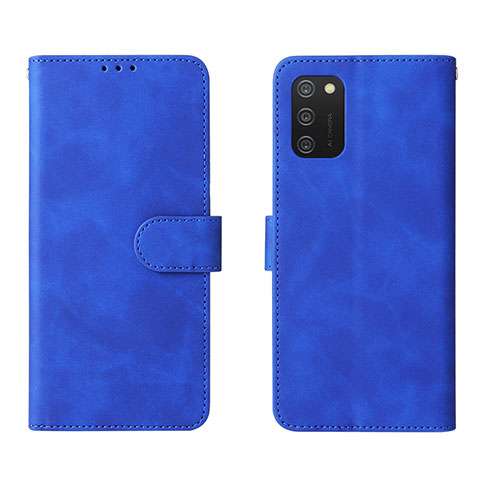 Handytasche Stand Schutzhülle Flip Leder Hülle L01Z für Samsung Galaxy A03s Blau