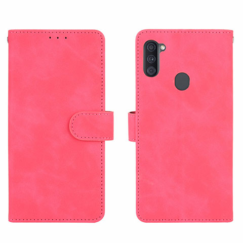 Handytasche Stand Schutzhülle Flip Leder Hülle L01Z für Samsung Galaxy A11 Pink