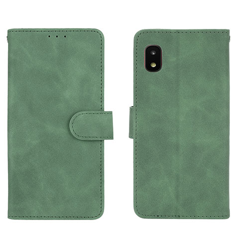 Handytasche Stand Schutzhülle Flip Leder Hülle L01Z für Samsung Galaxy A21 SC-42A Grün