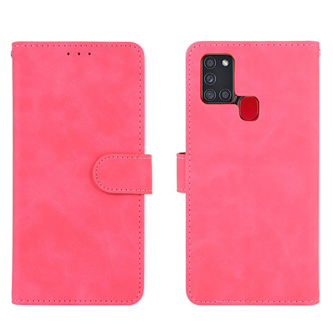 Handytasche Stand Schutzhülle Flip Leder Hülle L01Z für Samsung Galaxy A21s Pink