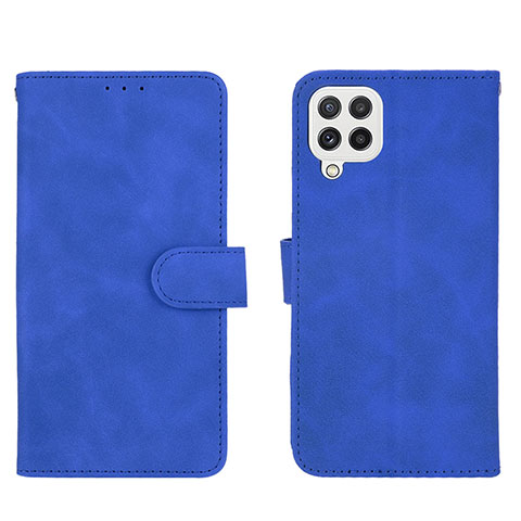 Handytasche Stand Schutzhülle Flip Leder Hülle L01Z für Samsung Galaxy A22 4G Blau