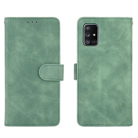 Handytasche Stand Schutzhülle Flip Leder Hülle L01Z für Samsung Galaxy A51 4G Grün