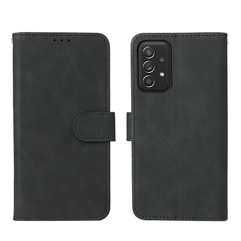 Handytasche Stand Schutzhülle Flip Leder Hülle L01Z für Samsung Galaxy A52 4G Schwarz