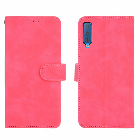 Handytasche Stand Schutzhülle Flip Leder Hülle L01Z für Samsung Galaxy A7 (2018) A750 Pink