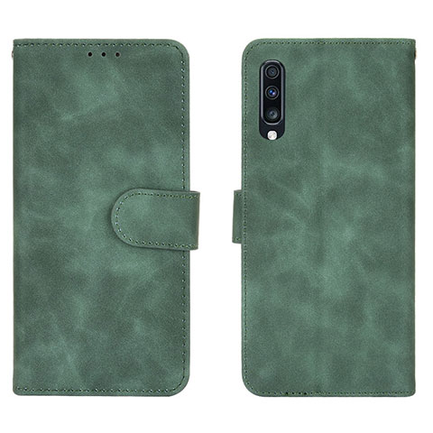 Handytasche Stand Schutzhülle Flip Leder Hülle L01Z für Samsung Galaxy A70 Grün