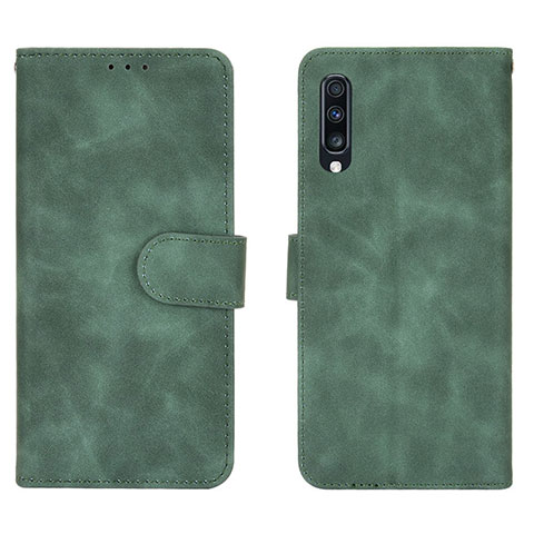 Handytasche Stand Schutzhülle Flip Leder Hülle L01Z für Samsung Galaxy A70S Grün