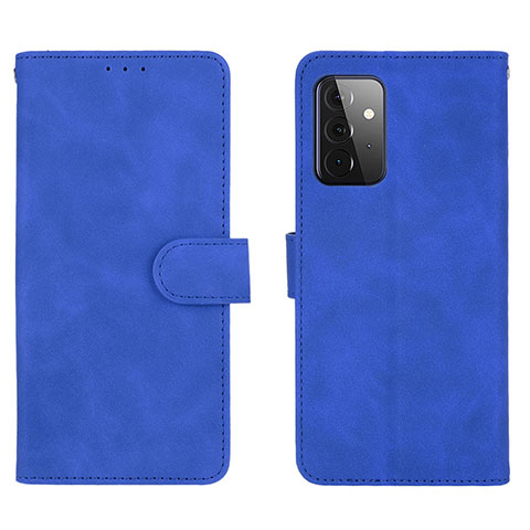 Handytasche Stand Schutzhülle Flip Leder Hülle L01Z für Samsung Galaxy A72 4G Blau
