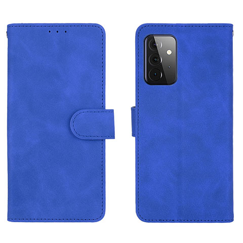 Handytasche Stand Schutzhülle Flip Leder Hülle L01Z für Samsung Galaxy A72 5G Blau