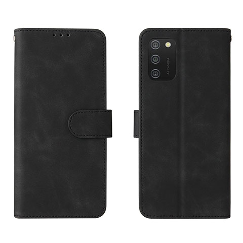 Handytasche Stand Schutzhülle Flip Leder Hülle L01Z für Samsung Galaxy M02s Schwarz