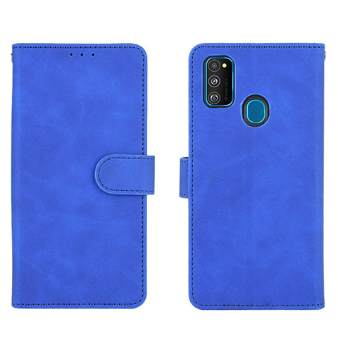 Handytasche Stand Schutzhülle Flip Leder Hülle L01Z für Samsung Galaxy M21 Blau