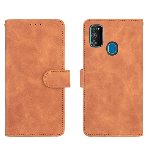 Handytasche Stand Schutzhülle Flip Leder Hülle L01Z für Samsung Galaxy M30s Braun