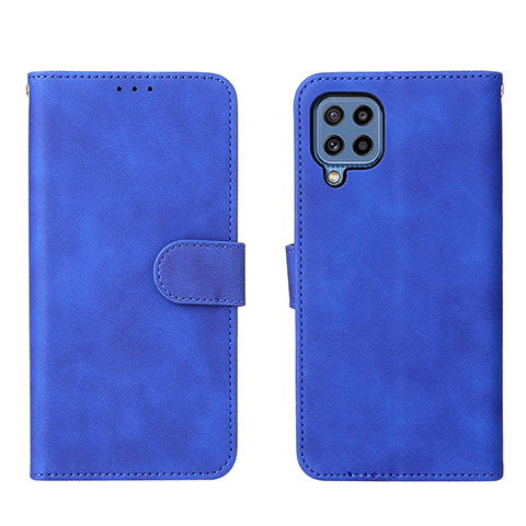 Handytasche Stand Schutzhülle Flip Leder Hülle L01Z für Samsung Galaxy M32 4G Blau