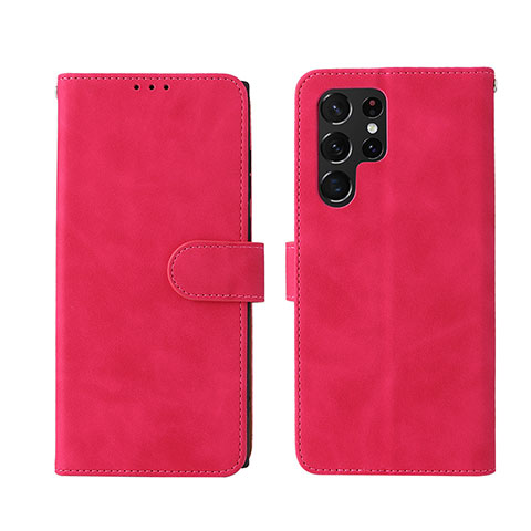 Handytasche Stand Schutzhülle Flip Leder Hülle L01Z für Samsung Galaxy S23 Ultra 5G Pink