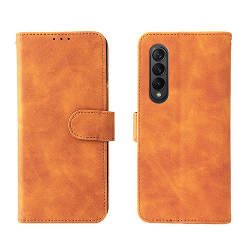 Handytasche Stand Schutzhülle Flip Leder Hülle L01Z für Samsung Galaxy Z Fold3 5G Braun