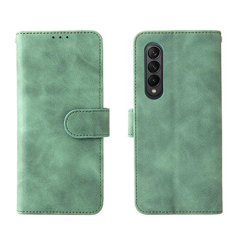 Handytasche Stand Schutzhülle Flip Leder Hülle L01Z für Samsung Galaxy Z Fold3 5G Grün