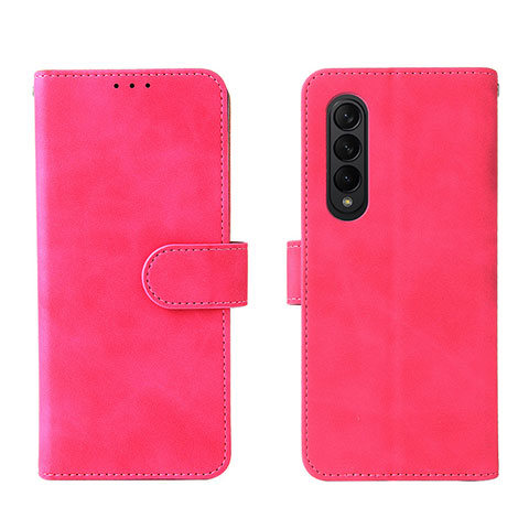 Handytasche Stand Schutzhülle Flip Leder Hülle L01Z für Samsung Galaxy Z Fold4 5G Pink