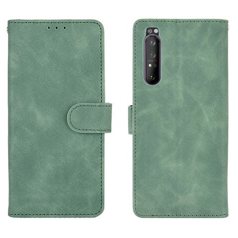 Handytasche Stand Schutzhülle Flip Leder Hülle L01Z für Sony Xperia 1 II Grün