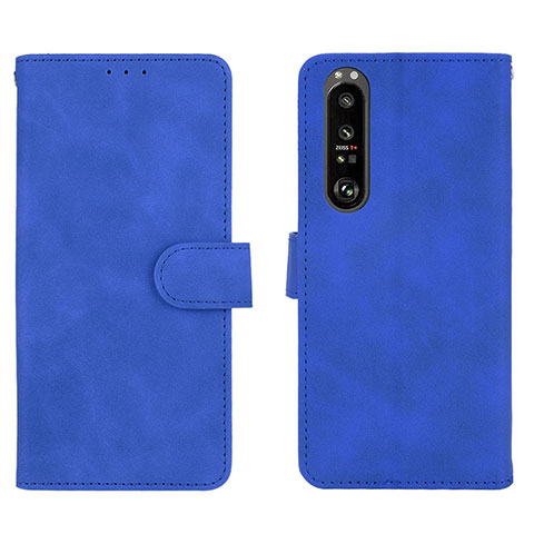 Handytasche Stand Schutzhülle Flip Leder Hülle L01Z für Sony Xperia 1 III Blau